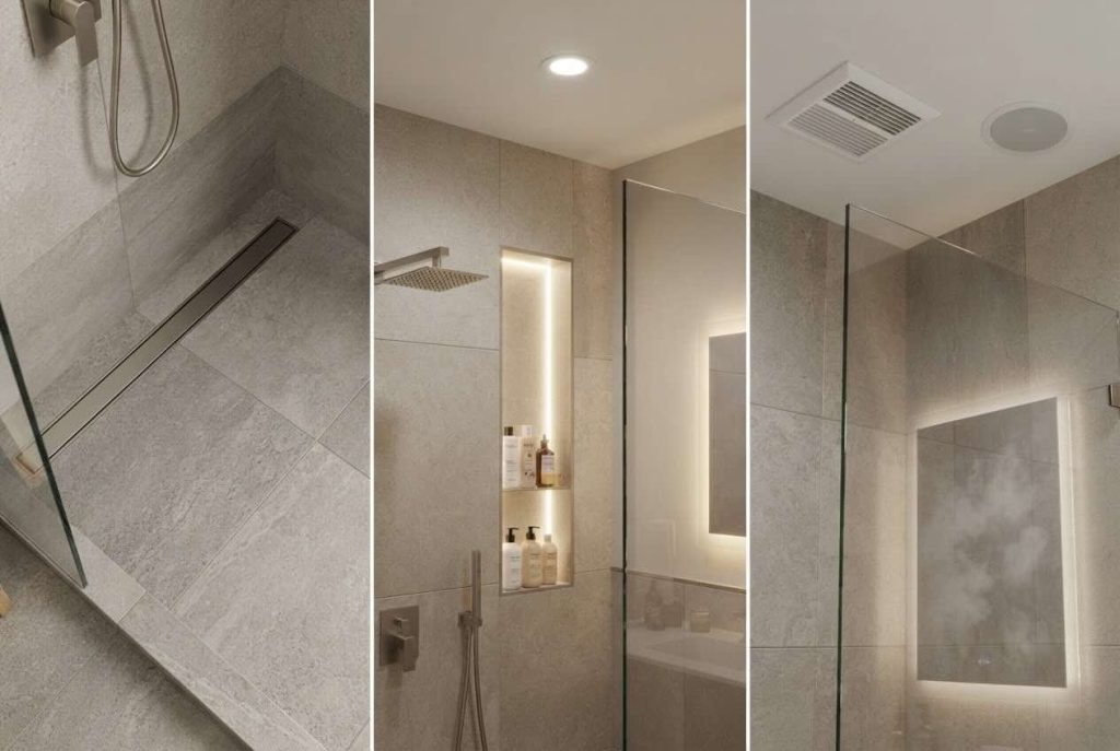 Bathroom Design Ideas That Combine Style and Everyday Function 2 An editorial collage divided into three equal vert 1783885915667